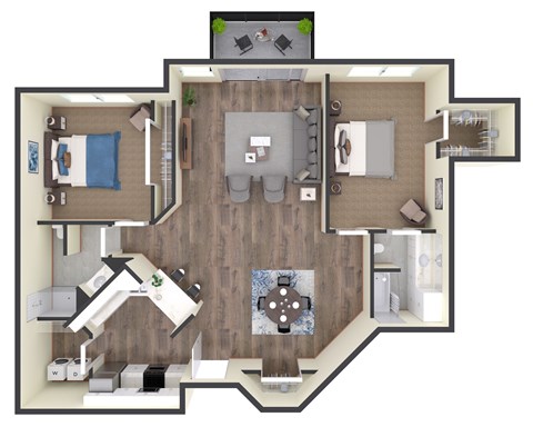2 bed 2 bath D at Eighth Street Manor Apartments, North Dakota